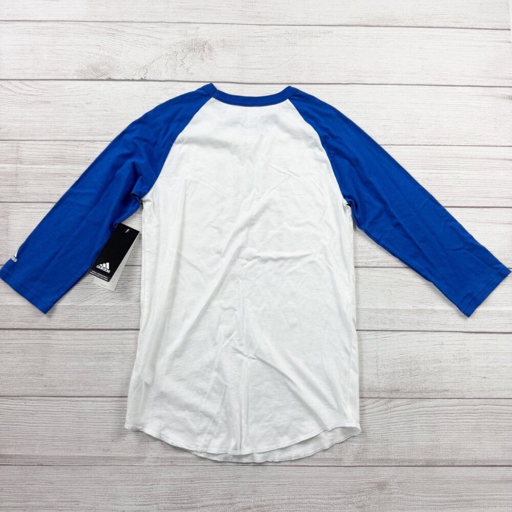 Adidas Patriotic Baseball Tee Girl’s 3/4 Sleeve USA Flag Shirt NWT L 12-14 - Picture 4 of 4
